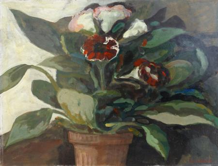 Quadro di Gaetano D'Amico Vaso di fiori - olio cartone 