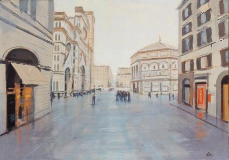 Quadro di Claudio Cionini Via Cavour - Pittori contemporanei galleria Firenze Art
