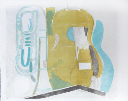 Art work by Bruno Saetti Musica - lithography paper 