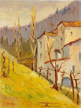 Quadro di  Lensi Case - olio tela 
