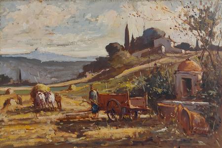 Quadro di Gianfranco Curandai  Località san Donato  - olio truciolare 