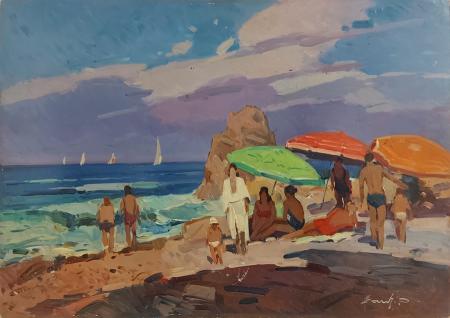 Quadro di Piero Marchi Spiaggia - Pittori contemporanei galleria Firenze Art