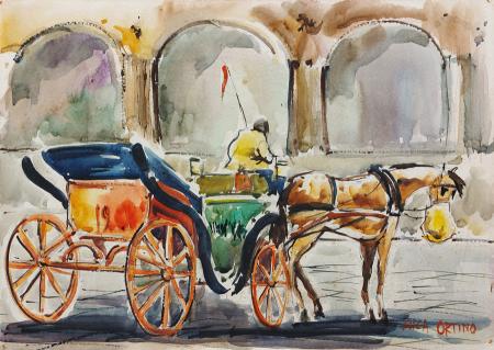 Artwork by Luca Ortino, watercolor on table | Italian Painters FirenzeArt gallery italian painters
