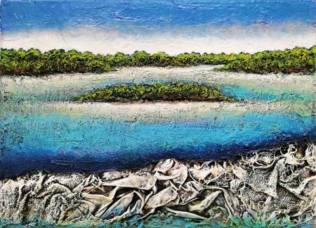 Art work by Mario Paschetta Lagoon & Everglades - mixed canvas 