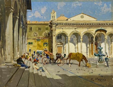 Quadro di Graziano Marsili P. SS. Annunziata, Firenze - Pittori contemporanei galleria Firenze Art