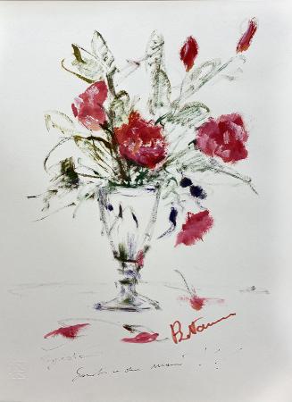 Art work by Luigi Pignataro Vaso di fiori - mixed paper 