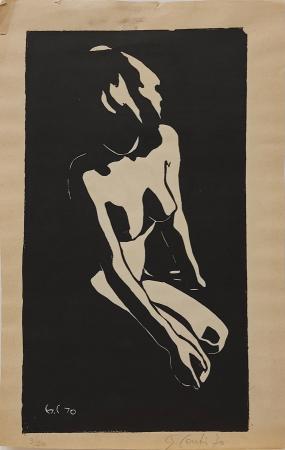 Art work by Gino Conti Ragazza controluce - lithography paper 