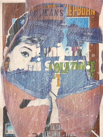 Art work by Andrea Tirinnanzi Colazione in blue- jeans - mixed cardboard 