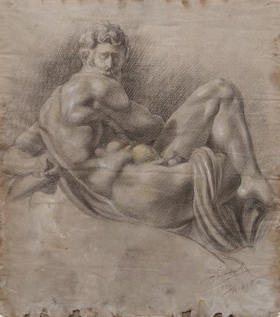 Art work by firma Illeggibile Studio d'anatomia maschile  - lapis paper 