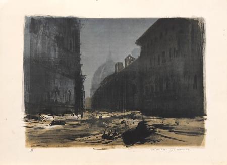 Quadro di Luciano Guarnieri L'alluvione del '66  - Pittori contemporanei galleria Firenze Art