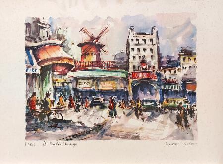 Quadro di Marius  Girard Paris Le Moulin Rouge - stampa carta 