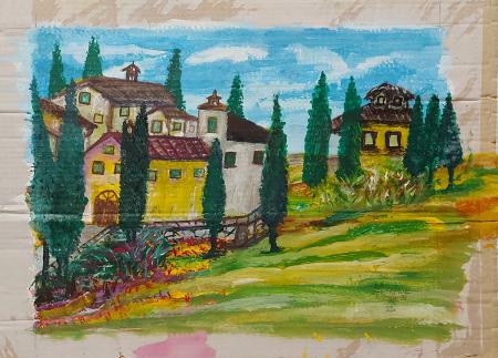 Quadro di Angelo Ferragina  Paesaggio - acquerello cartone 