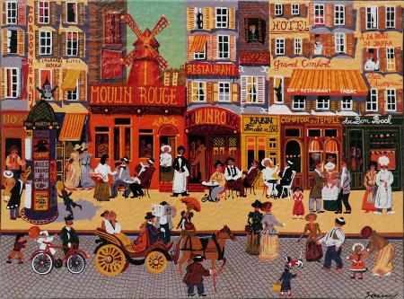 Art work by  Samy Paris -  Moulin Rouge - oil canvas 
