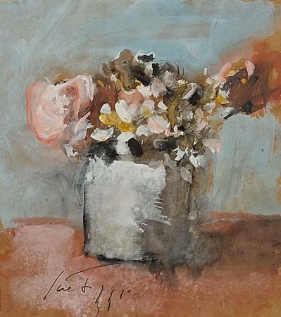 Quadro di Sergio Scatizzi Vaso con fiori - mista carta 