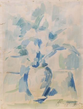 Quadro di Alma Altoviti Vaso con fiori  - acquerello carta 