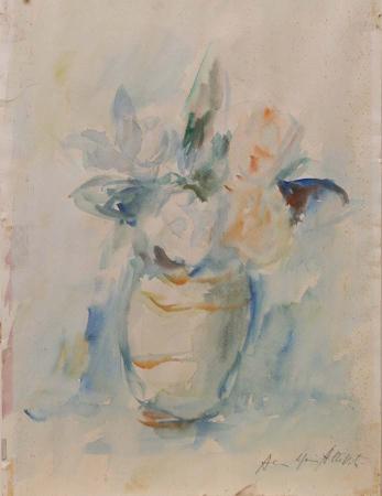 Quadro di Alma Altoviti Vaso con fiori  - acquerello carta 