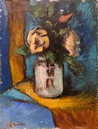 Quadro di Emanuele Pandolfini Vaso con fiori - olio tela 