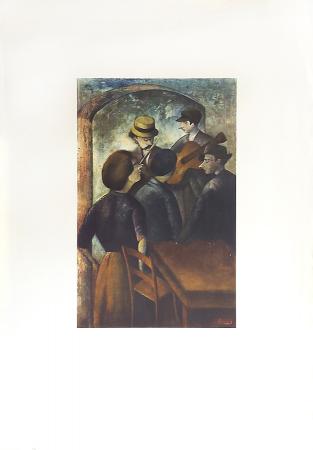 Quadro di Ottone Rosai I musicisti - Pittori contemporanei galleria Firenze Art