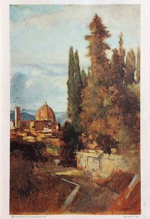 Quadro di Alfonso Hollaender Veduta di Firenze dal giardino di Boboli  - Pittori contemporanei galleria Firenze Art