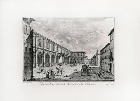 Quadro di Edizioni Zocchi Veduta dello Spedale e P.S. Maria Nuova  - Pittori contemporanei galleria Firenze Art