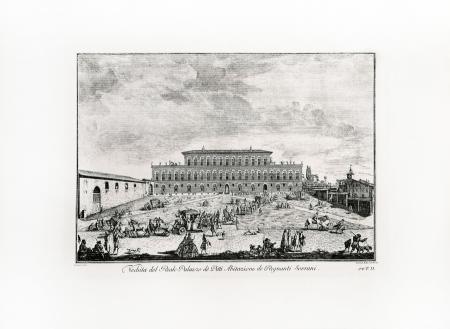 Quadro di Edizioni Zocchi Veduta del Reale Palazzo de Pitti abitazione de Regnanti Sovrani - stampa carta 