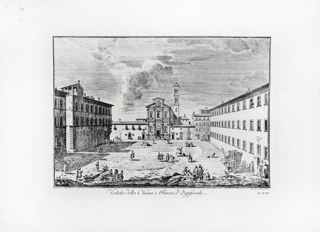 Quadro di Edizioni Zocchi Veduta della Chiesa e Piazza d'Ognissanti  - Pittori contemporanei galleria Firenze Art