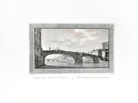 Quadro di Edizioni Zocchi Veduta del ponte di S. Trinità  - Pittori contemporanei galleria Firenze Art