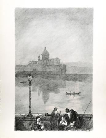 Art work by Luciano Guarnieri XI: Chiesa di Cestello sull'Arno - lithography paper 