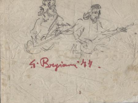 Quadro di Guido Borgianni Musicisti - matita carta 