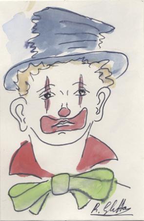 Quadro di Raffaele Ghetta Clown - acquerello carta 
