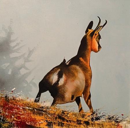 Art work by Paolo Lenti EFFETTO SERA - oil wood 