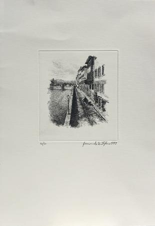 Art work by Fernando  Di Stefano Lungarno - etching paper 