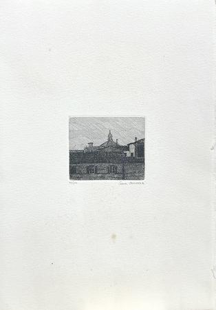 Quadro di Gianni Cacciarini I tetti - Pittori contemporanei galleria Firenze Art