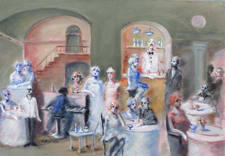 Quadro di Umberto Bianchini Piano bar - Pittori contemporanei galleria Firenze Art