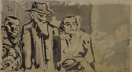 Art work by Aligi Sassu  Senza titolo - china paper 