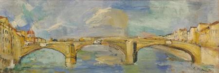 Quadro di Rodolfo Marma Ponte di Santa Trinita  - olio tela 