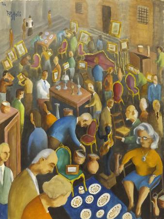 Art work by Annibale  Pistelli  Mostra di antiquariato  - oil table 