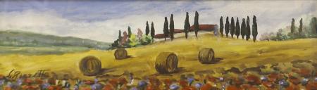 Quadro di Loredana Rizzetto Paesaggio con balle  - Pittori contemporanei galleria Firenze Art