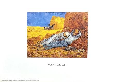 Quadro di Vincent  Van Gogh Mezzogiorno, riposo dal lavoro  - stampa carta 
