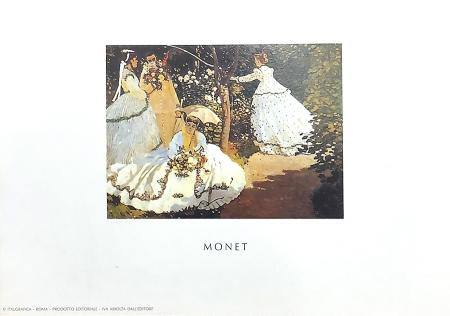 Quadro di Claude  Monet  Donne in giardino  - stampa carta 
