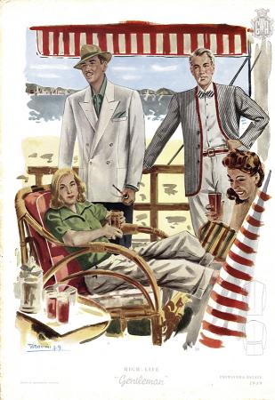 Art work by Luigi  Tarquini Domenica al mare  - lithography paper 