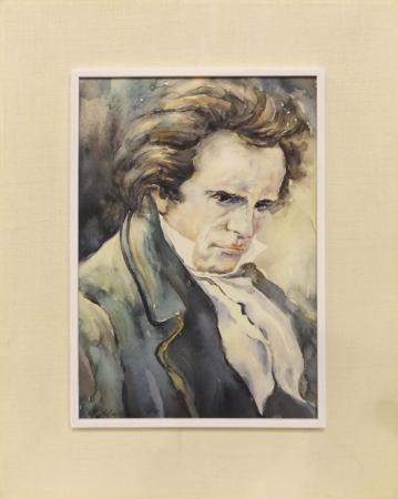 Art work by firma Illeggibile Beethoven  - watercolor paper 