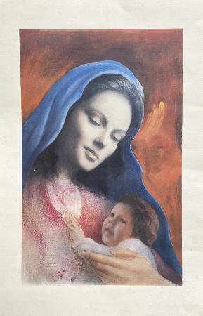 Quadro di Stefano  Ghezzani  Madonna con bambino  - stampa carta 