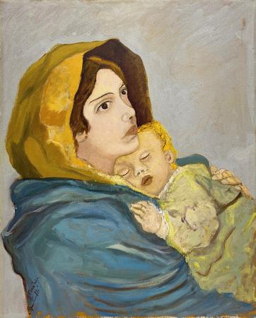Art work by Vinicio Cammilli Madonna con bambino  - oil canvas 
