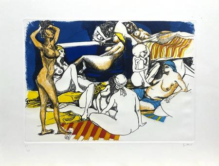 Art work by Renato Guttuso Figure - lithography paper 