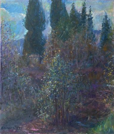 Art work by firma Illeggibile Paesaggio - oil canvas 