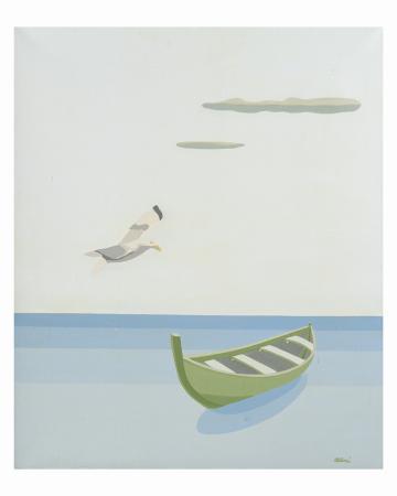 Quadro di Giorgio  Alboni Poesia sul mare  - olio tela 