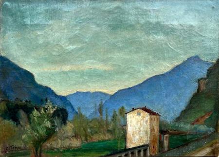 Art work by o. tomei Paesaggio - oil canvas 