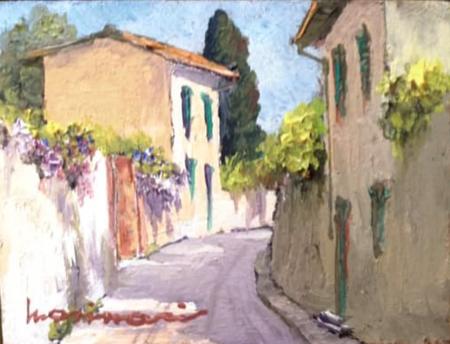 Quadro di Giovanni  Marinari Via san Leonardo  - olio tavola 