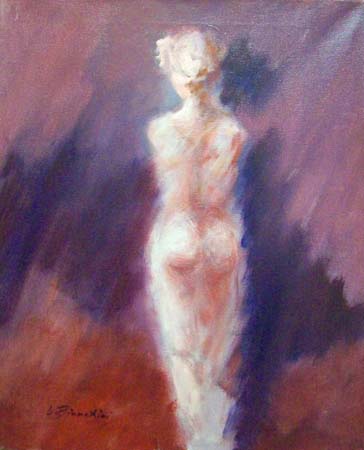Art work by Umberto Bianchini Nudo in piedi - mixed canvas 